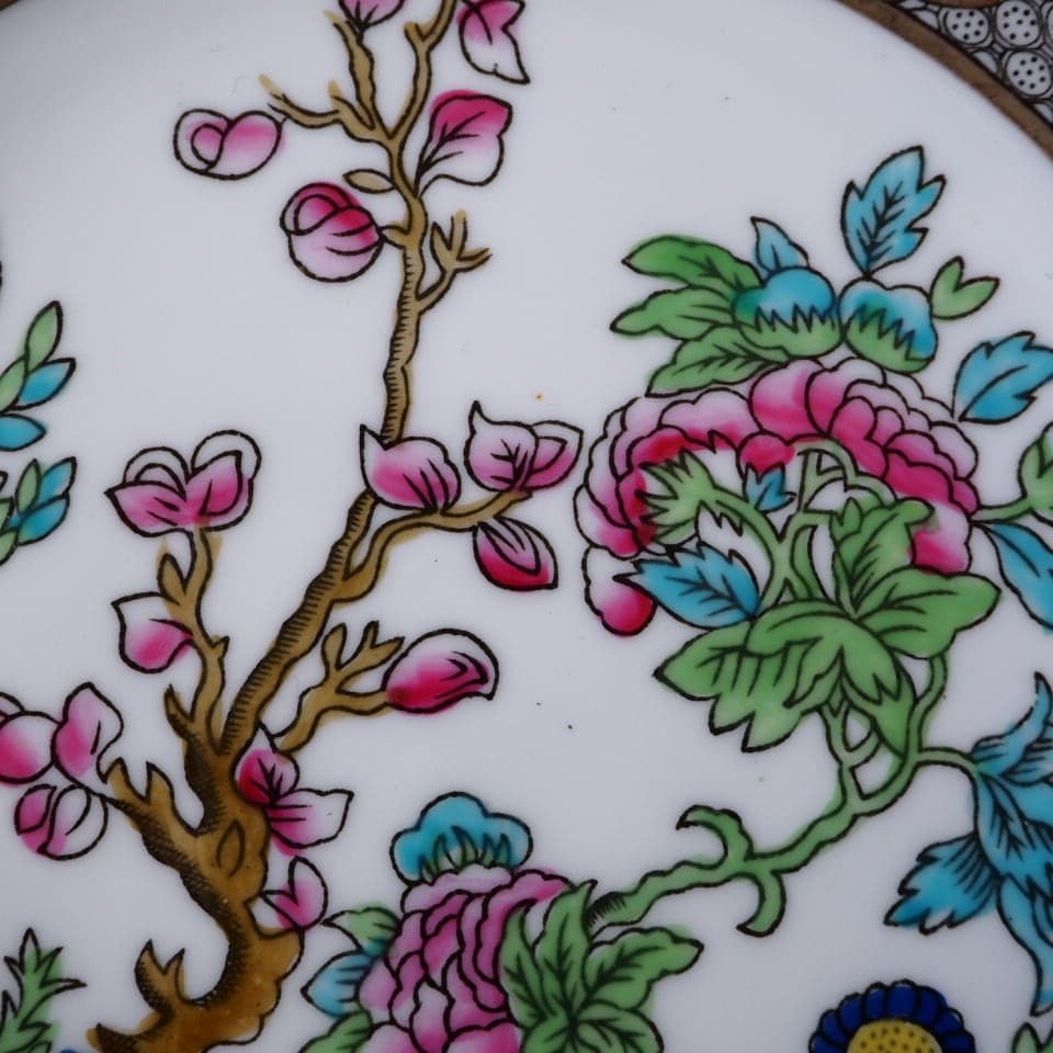 コールポート　インディアンツリー　フリルプレート　中皿　アンティーク　F8