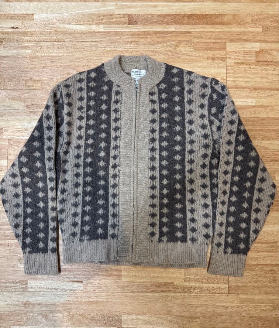 ミ*ス様 Sears 60s モヘアカーディガン ジップカーディガン　ビンテージ