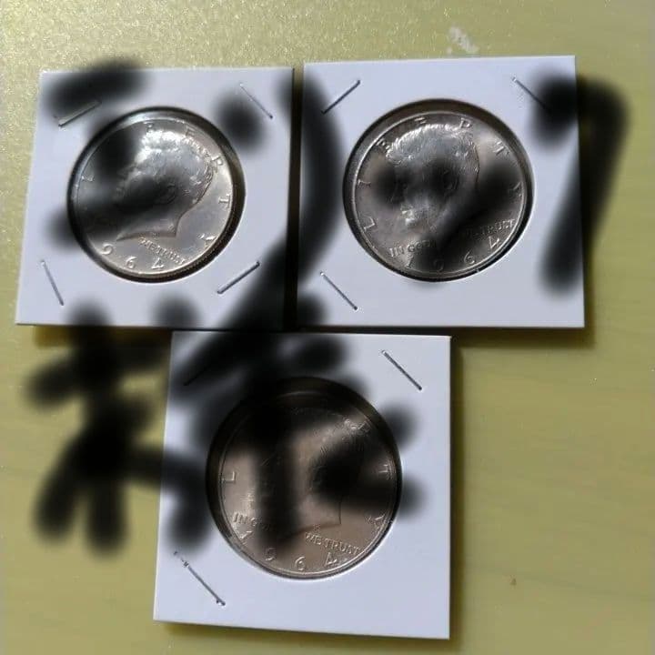 1964年 ケネディ半ドル 3枚セット、他２枚