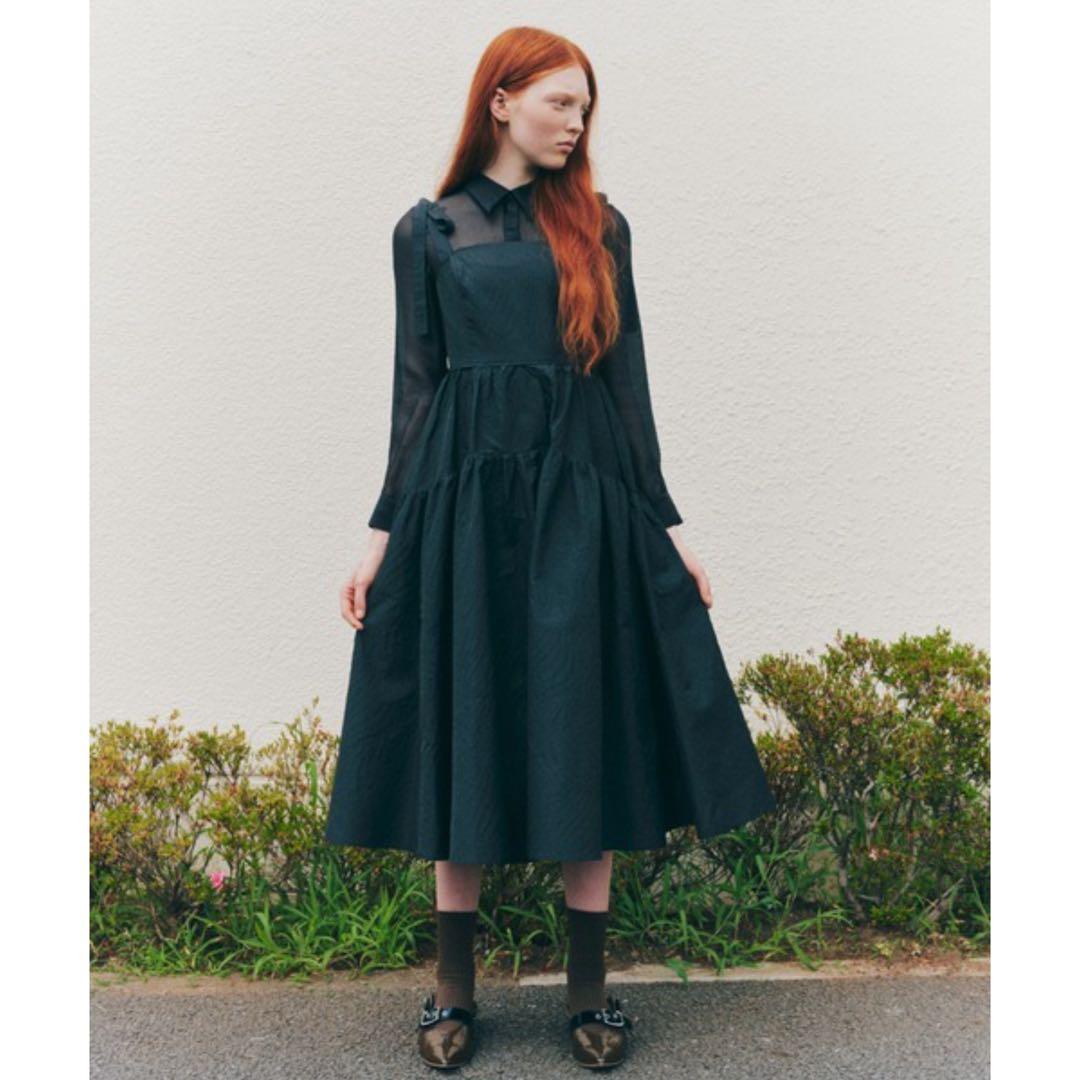 【FURFUR】シアーシャツコンビドレス