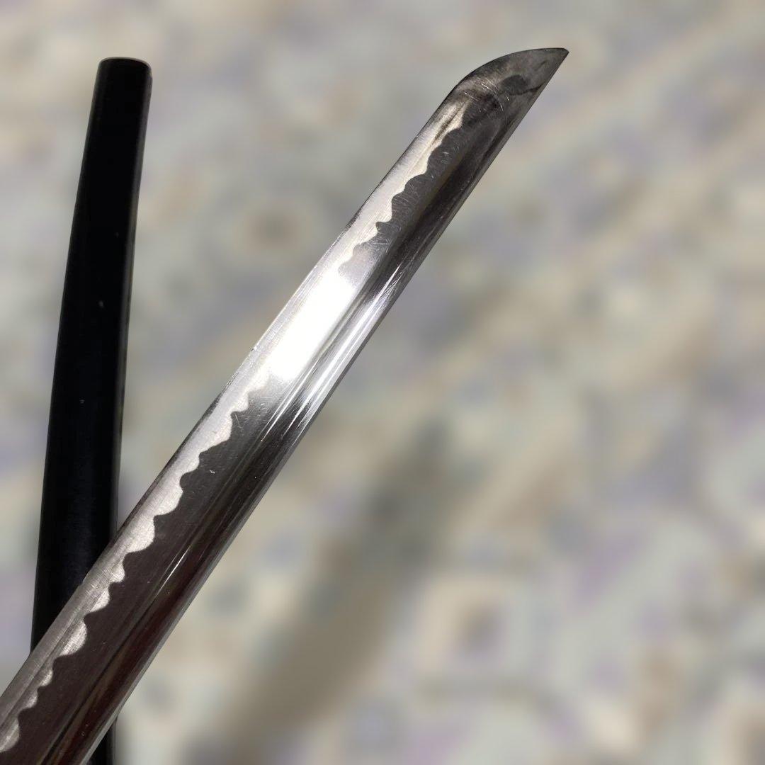 居合刀(刀袋付) 茶柄 竹笹木瓜真鍮鍔 黒梨地呂鞘