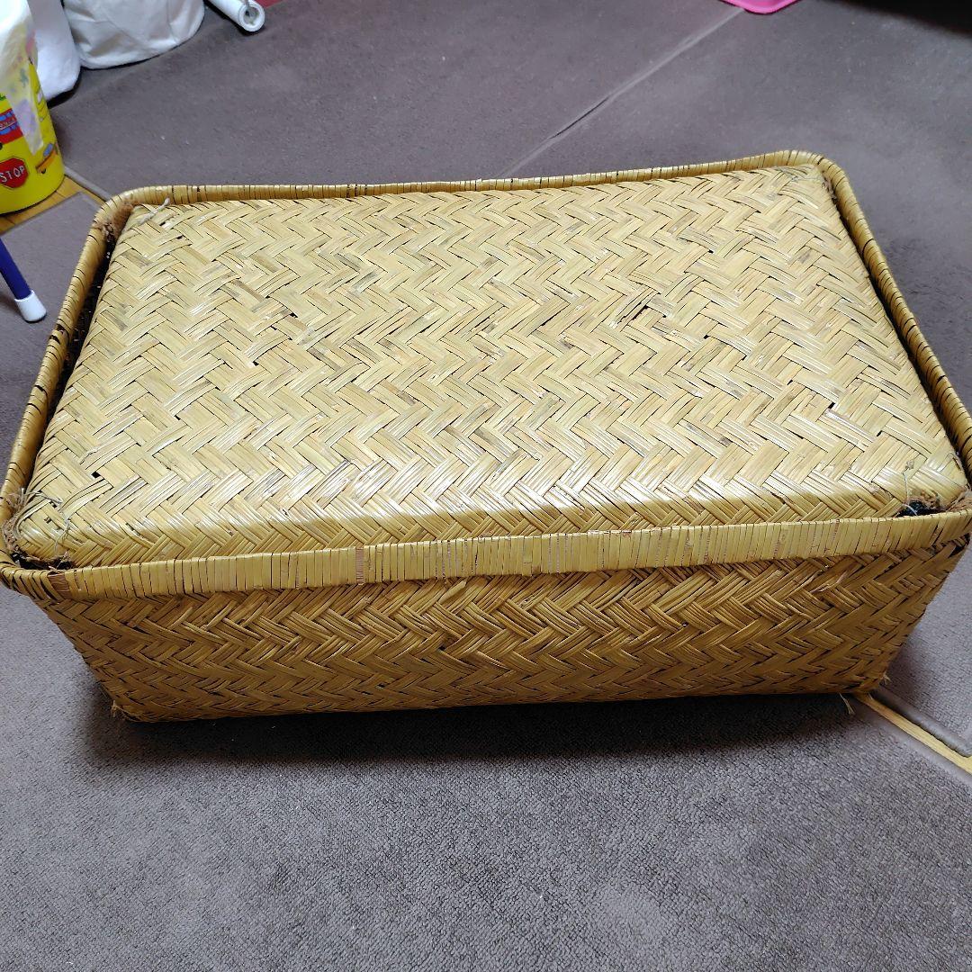 竹行李　古道具　アンティーク　竹籠　収納　カゴ