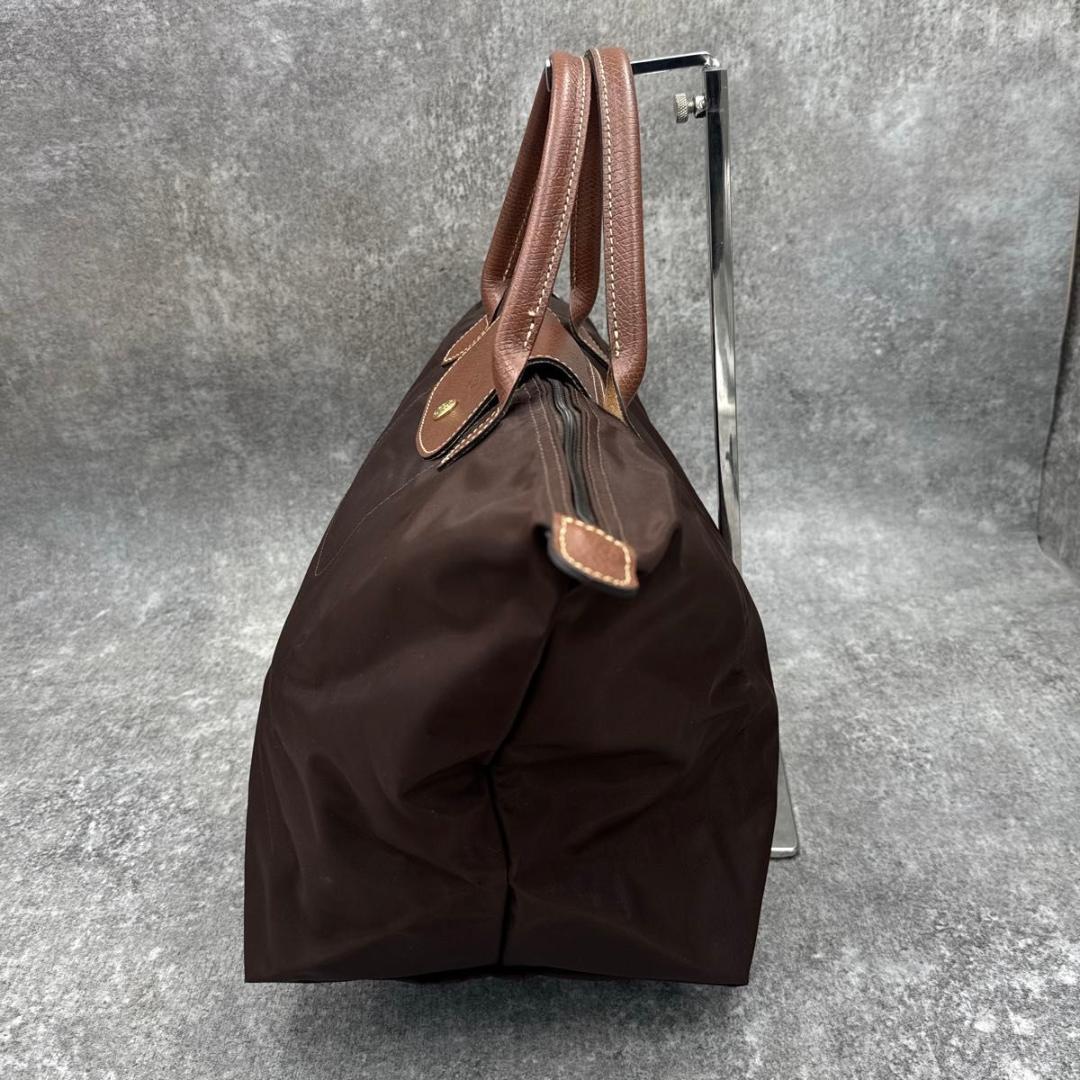 極美品　ロンシャン　ル　プリアージュ　M　ダークブラウン　トップハンドル