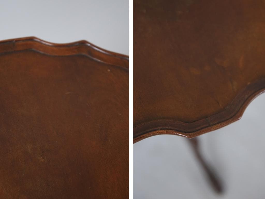 英国アンティーク木製ワインテーブル/サイドテーブル/丸机/飾り棚(89-283)