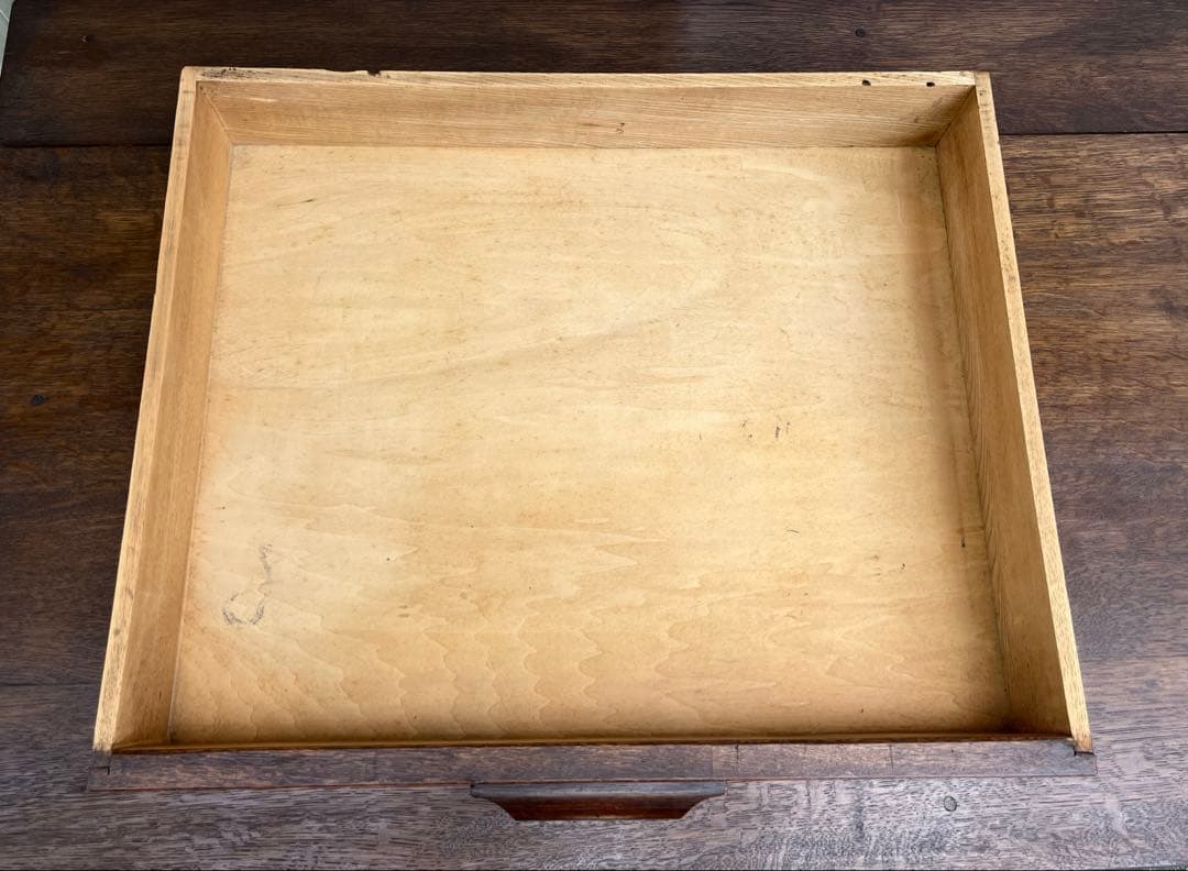 ◆アンティーク◆ 木製机　デスク　昭和レトロ　ナラ材　ヴィンテージ　古家具