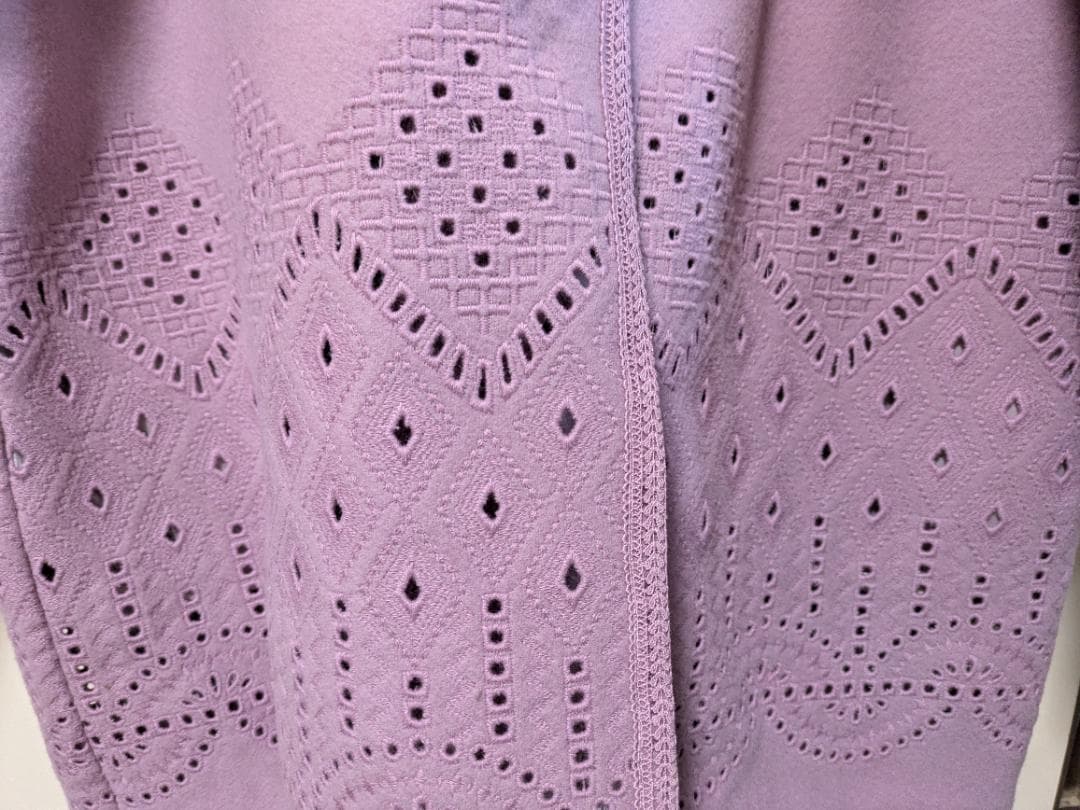 ディノスDAMA レース刺繍フーデッドコートビンク未使用美品LL～3L