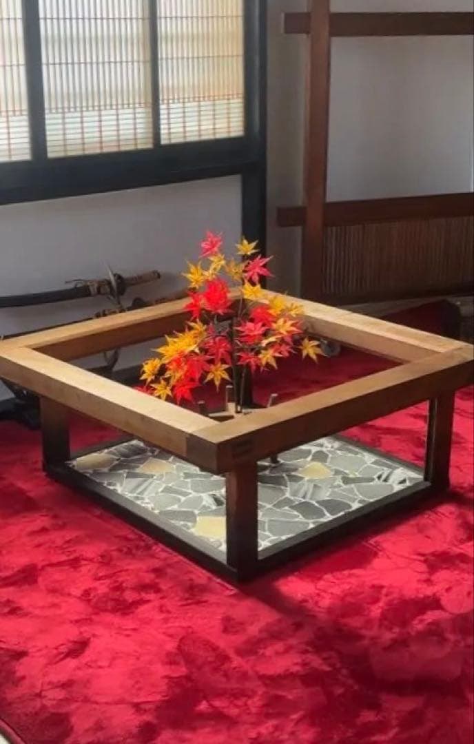 DIY 和風座卓　ローテーブル　囲炉裏　炉縁　リメイクテーブル