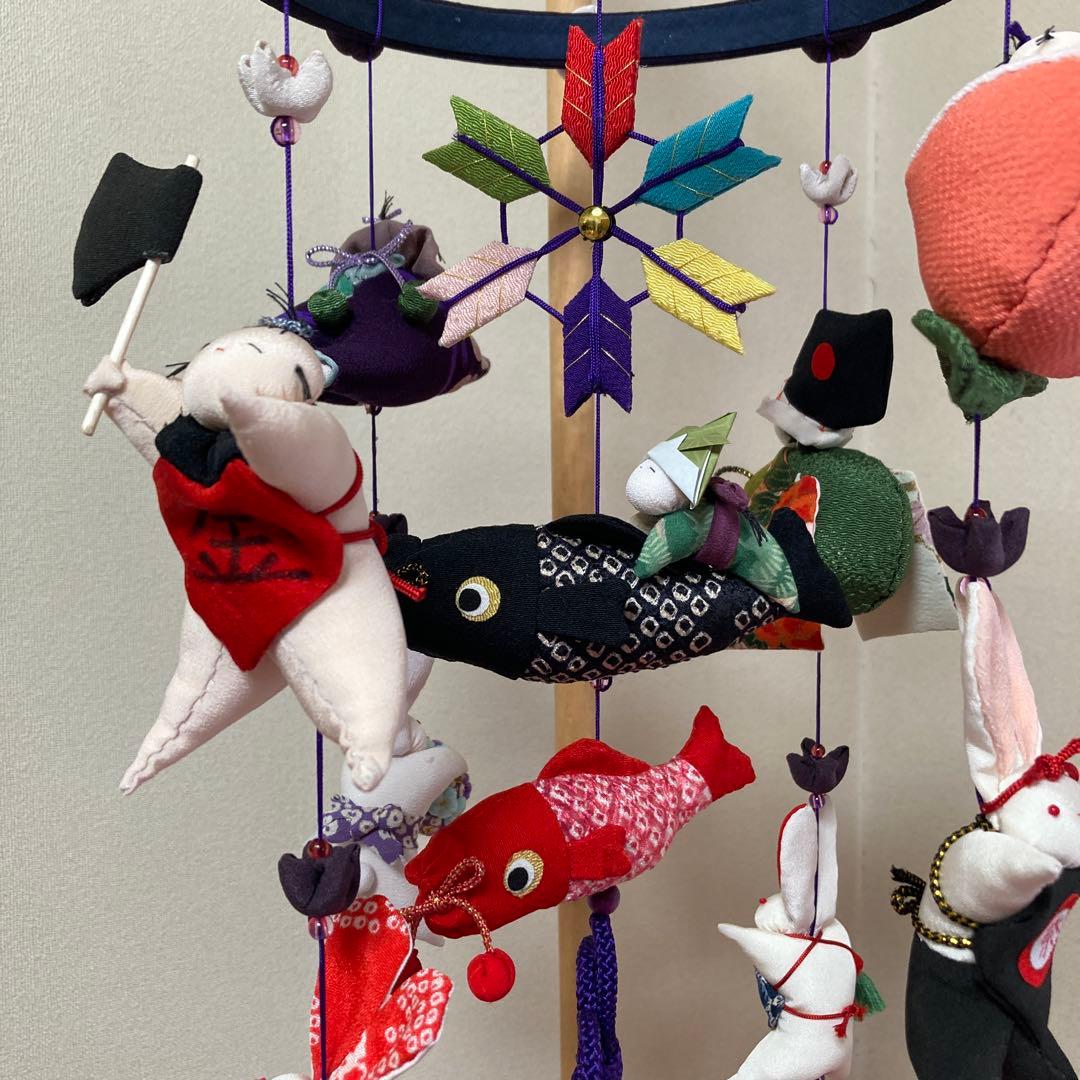 528 ごろちゃん　男の子とうさぎの吊るし飾り　吊るし雛