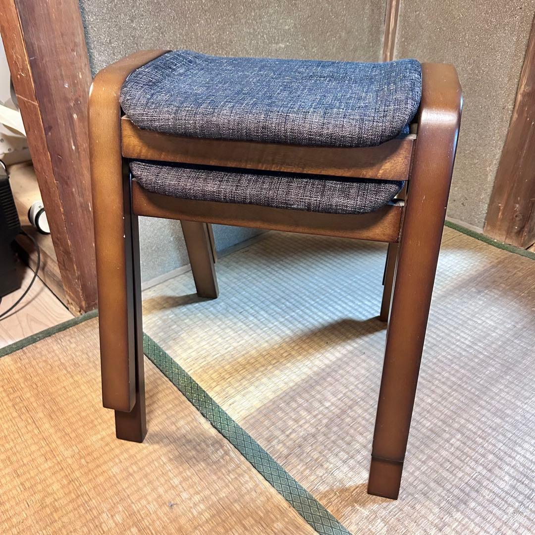 スタッキングスツール 2脚セット 木製 ジャパニーズモダン