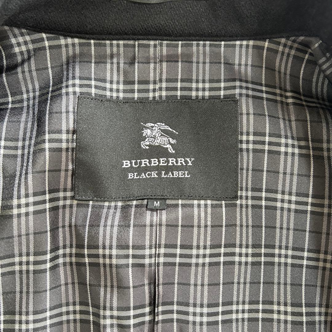 【美品 カシミヤ混】バーバリーブラックレーベル トレンチコート ノバチェック 黒