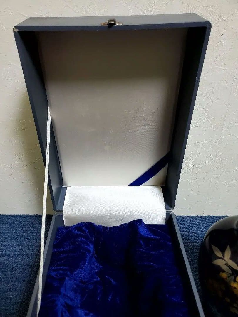 ☆okura☆花瓶☆大蔵陶園☆瑠璃金蝕☆南天☆27cm 箱付き