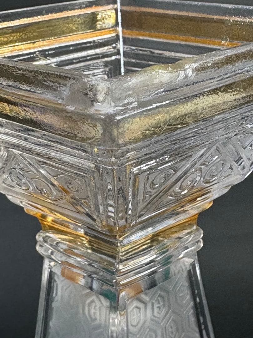 オールドバカラジャポニズム様式　エナメル彩木花瓶　刻印有り。