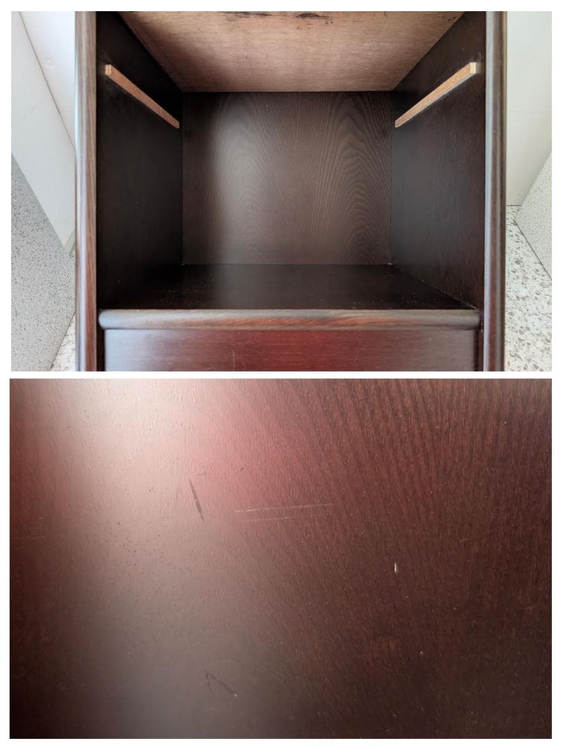 ビンテージ FranceBed 引き出し付き ウッド サイドテーブル ブラウン