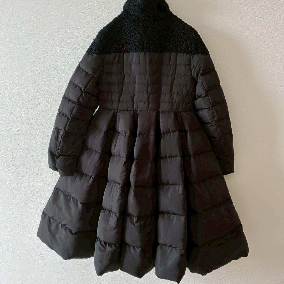 美品【バースデーバッシュ】フレアロングダウンコート ボアネック Aライン S 黒