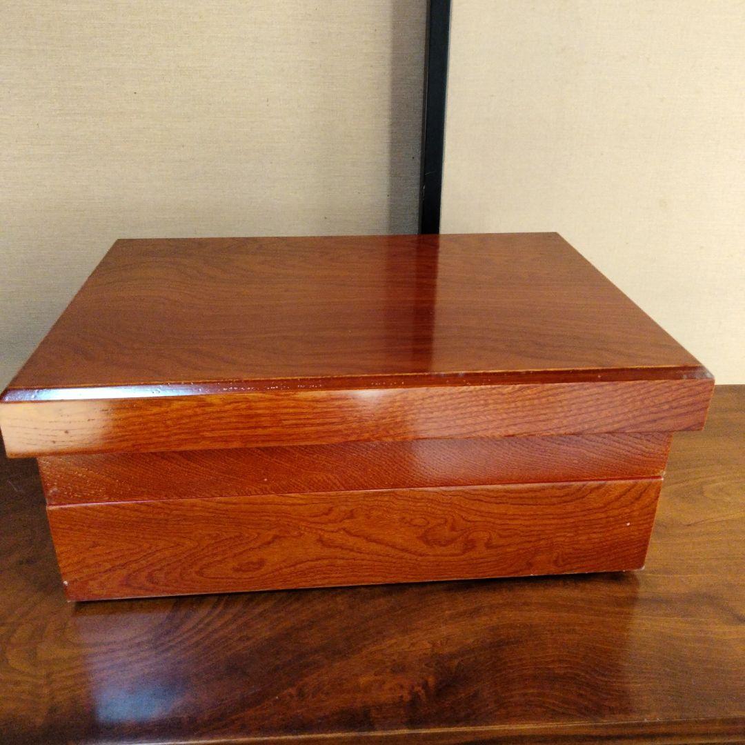 会津塗　木製光沢仕上げ重箱 﨔木地