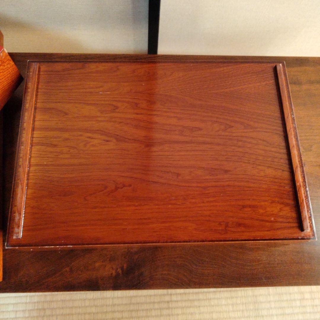 会津塗　木製光沢仕上げ重箱 﨔木地