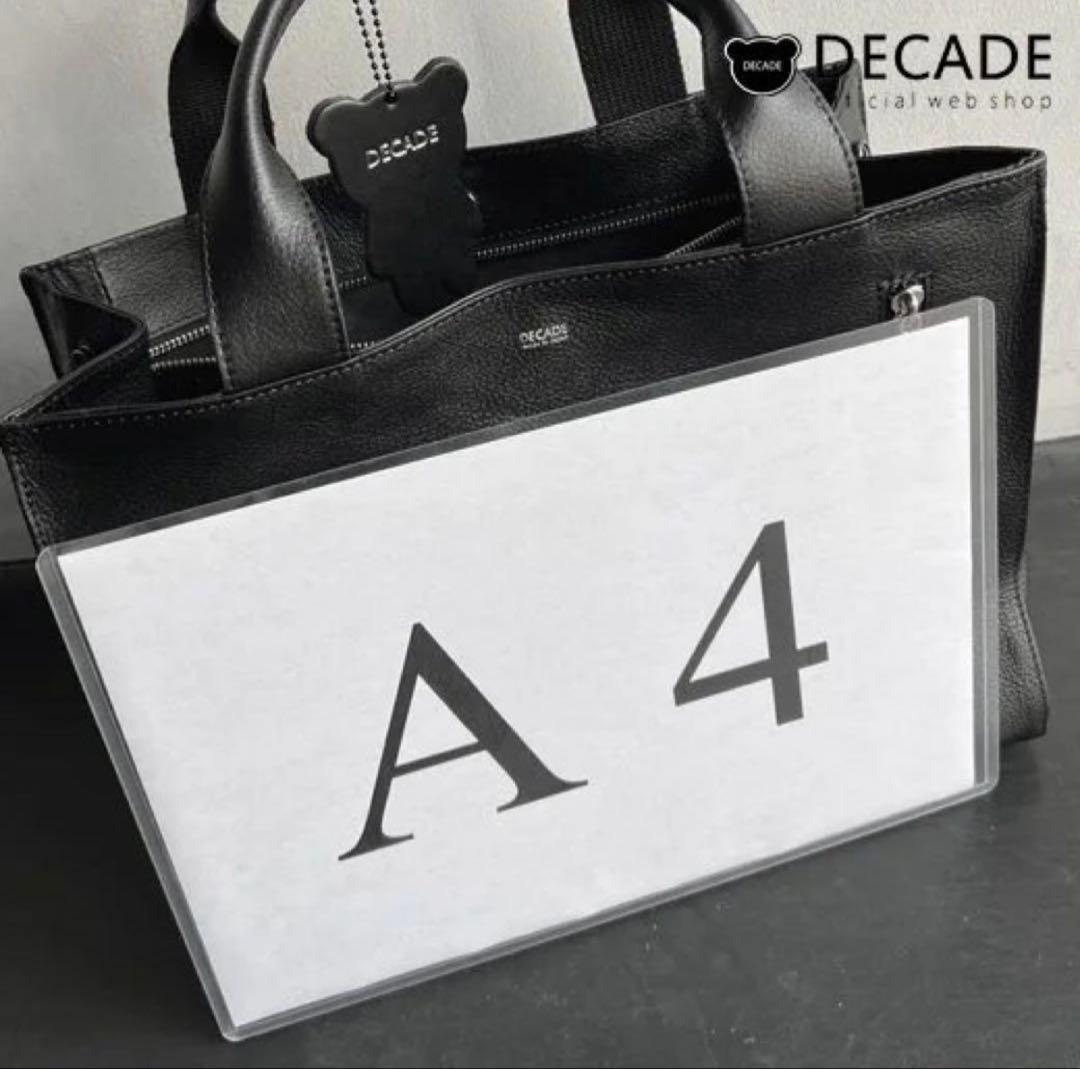 DECADE ブラックレザートートバッグ