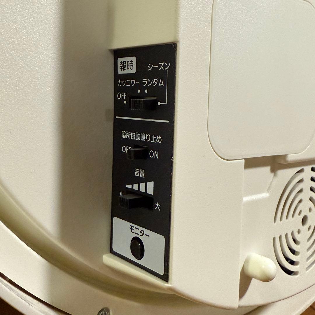 美品 リズム RHYTHM 電波時計 アナログ 連続秒針 野鳥の声 日本野鳥の会