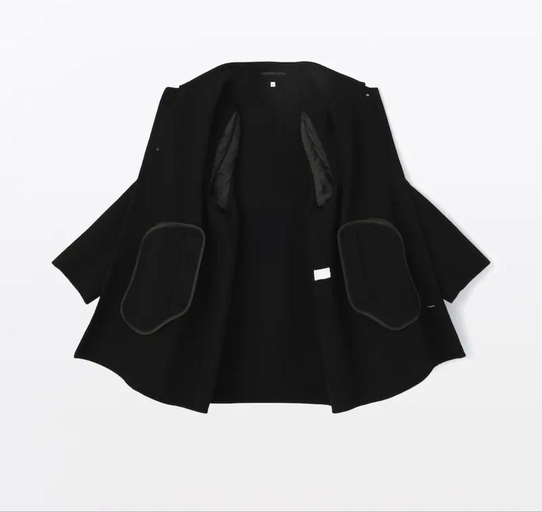 新品 MUJILabo カシミヤ混ショートステンカラーコート L ダークグレー