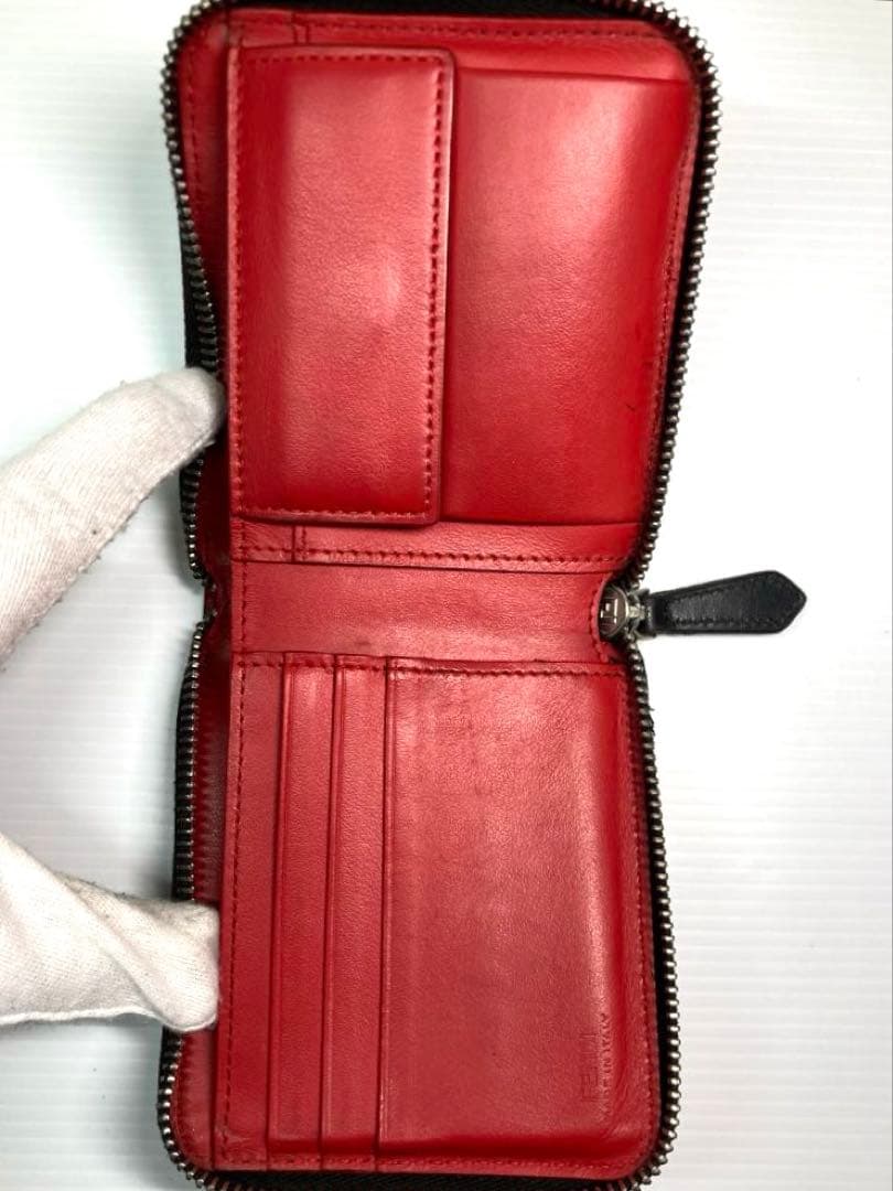 フェンディ　モンスター　バグズ アイ　レザー　ラウンドファスナー　二つ折り財布