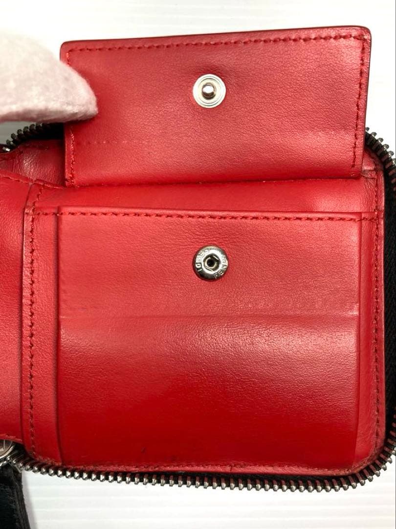 フェンディ　モンスター　バグズ アイ　レザー　ラウンドファスナー　二つ折り財布