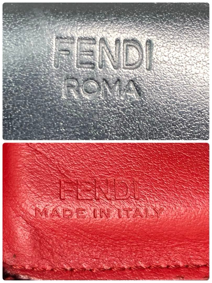 フェンディ　モンスター　バグズ アイ　レザー　ラウンドファスナー　二つ折り財布