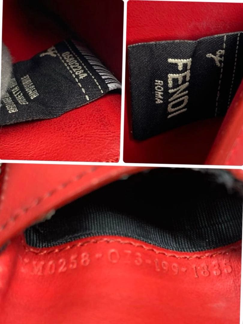 フェンディ　モンスター　バグズ アイ　レザー　ラウンドファスナー　二つ折り財布