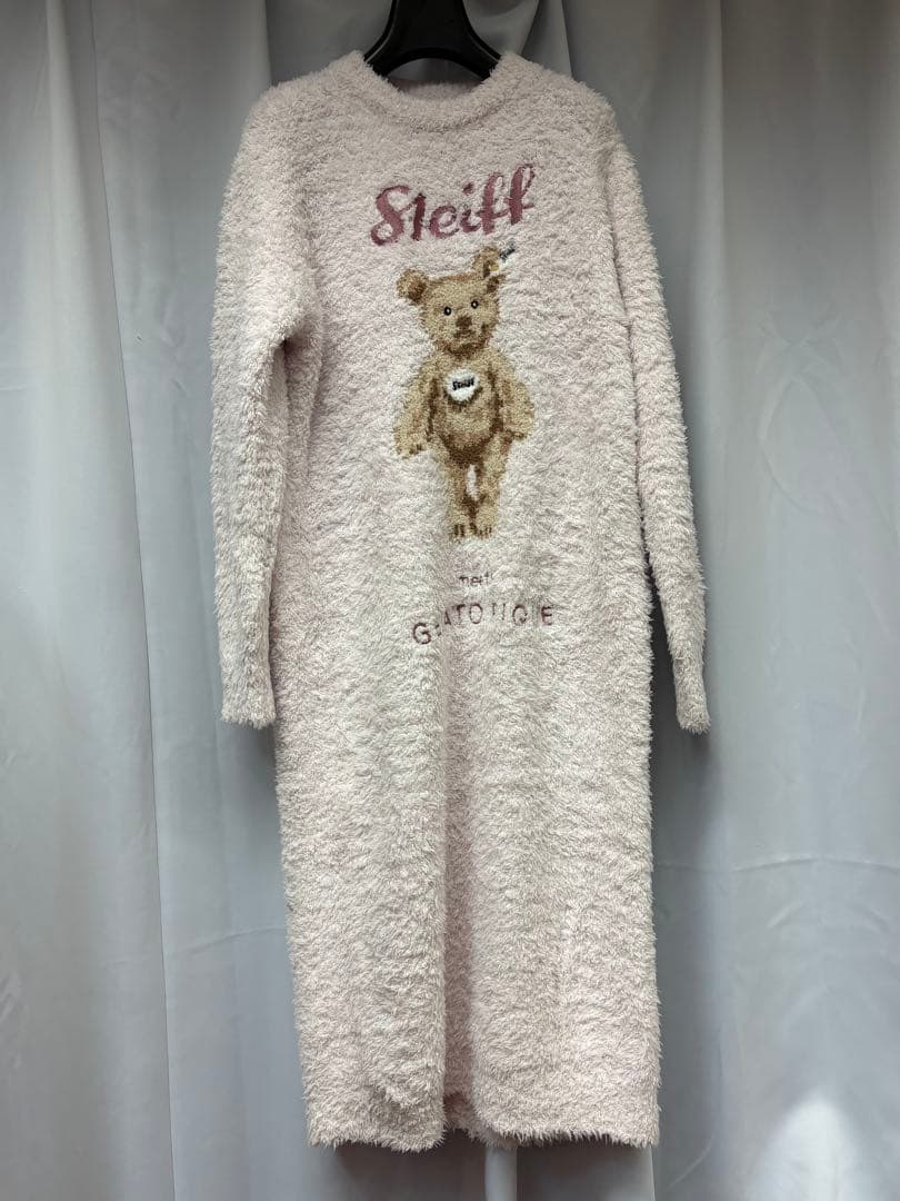 新品 ジェラピケ Steiff シュタイフ　パウダージャガードワンピース ピンク