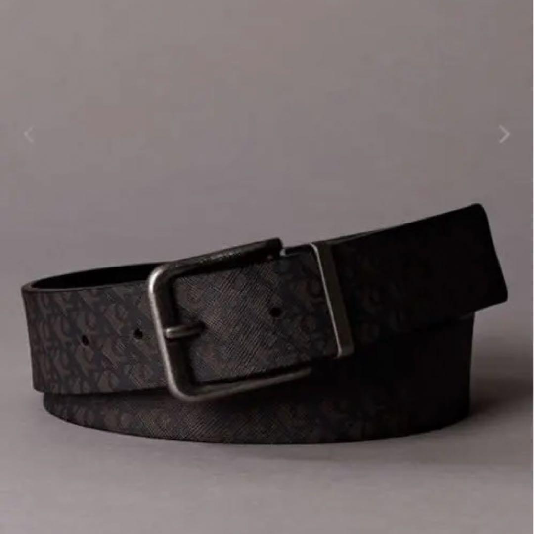   ベルト 新品 ブラックレザーリバーシブルベルト