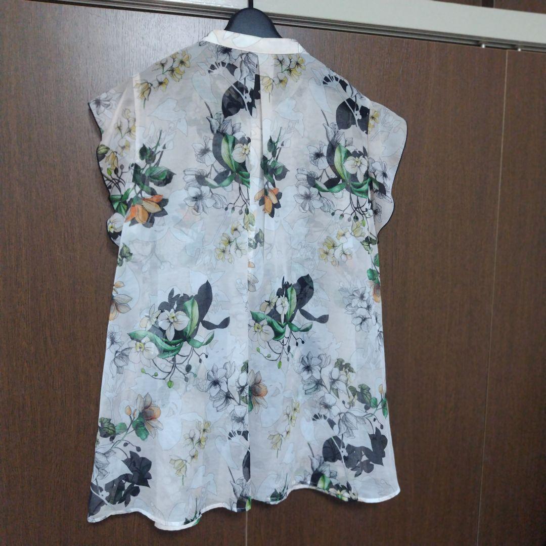 ANAYI アナイ bouquet プリント ミニフリルブラウス