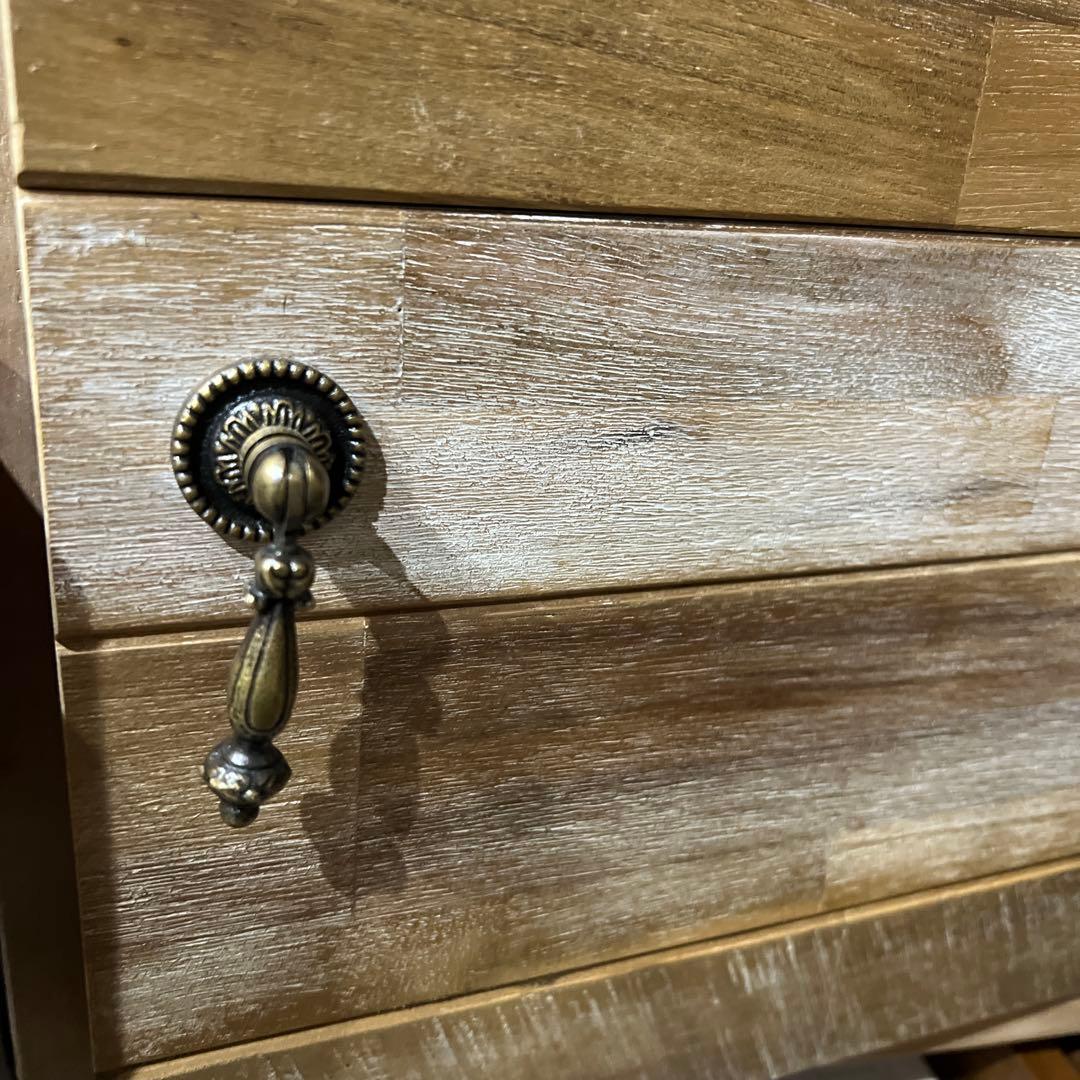 アンティーク調家具　木製パッチワークデザインチェスト