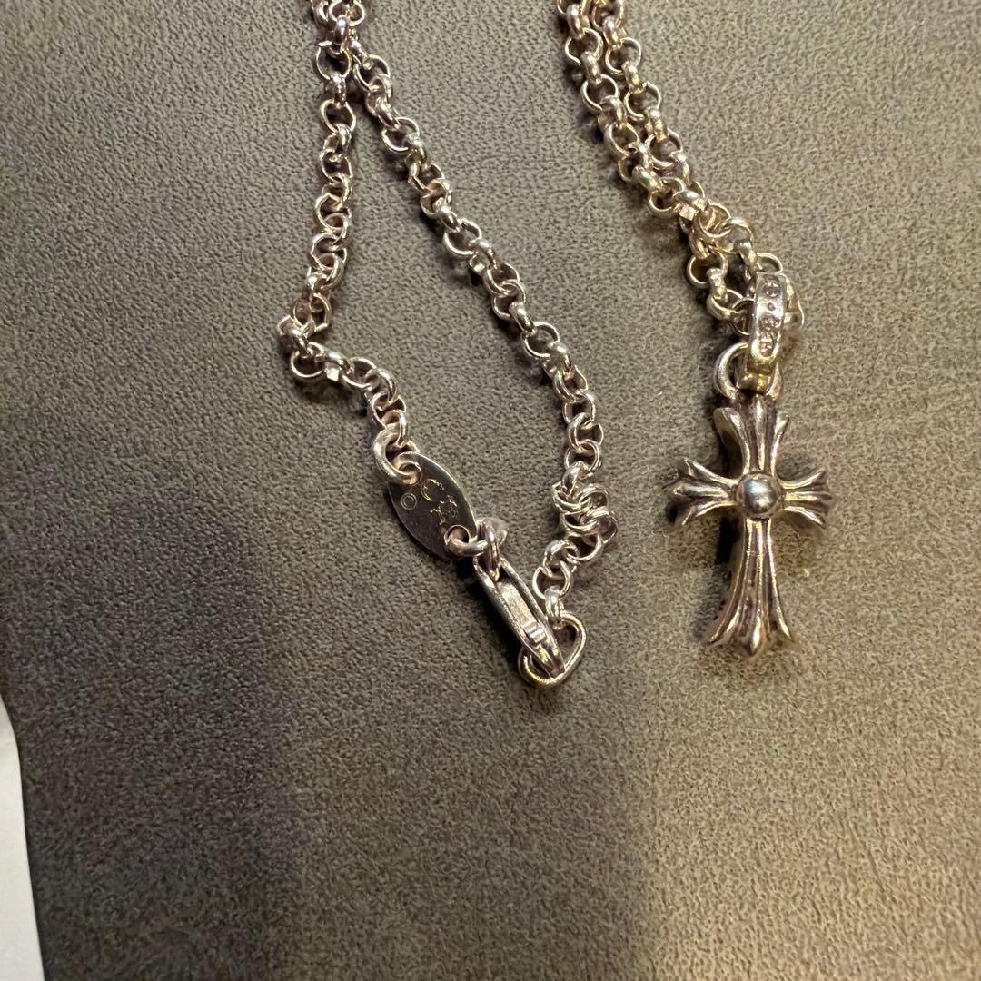 ①CHROME HEARTS ベイビーファット　パヴェダイヤ　ロールチェーン付き