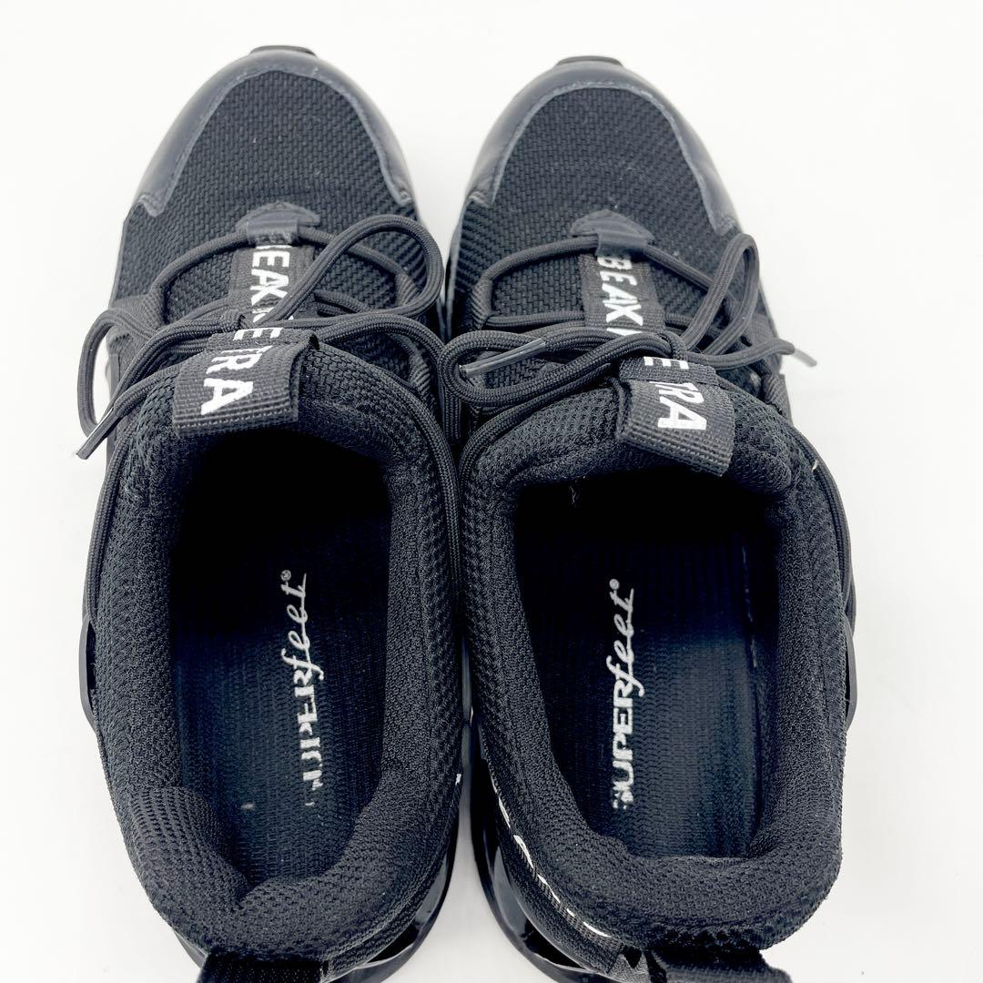 BEAXIS スニーカー ブラック 厚底 メッシュ 25cm スポーツ