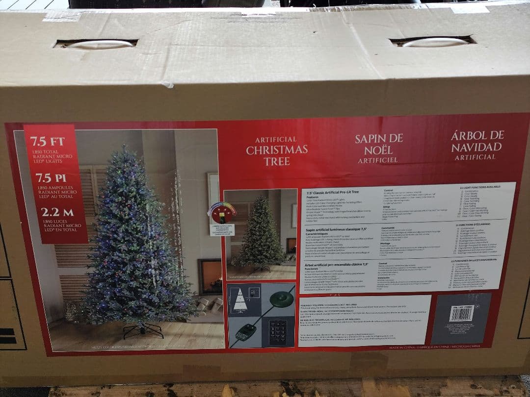 7.5フィート クラシック人工クリスマスツリー