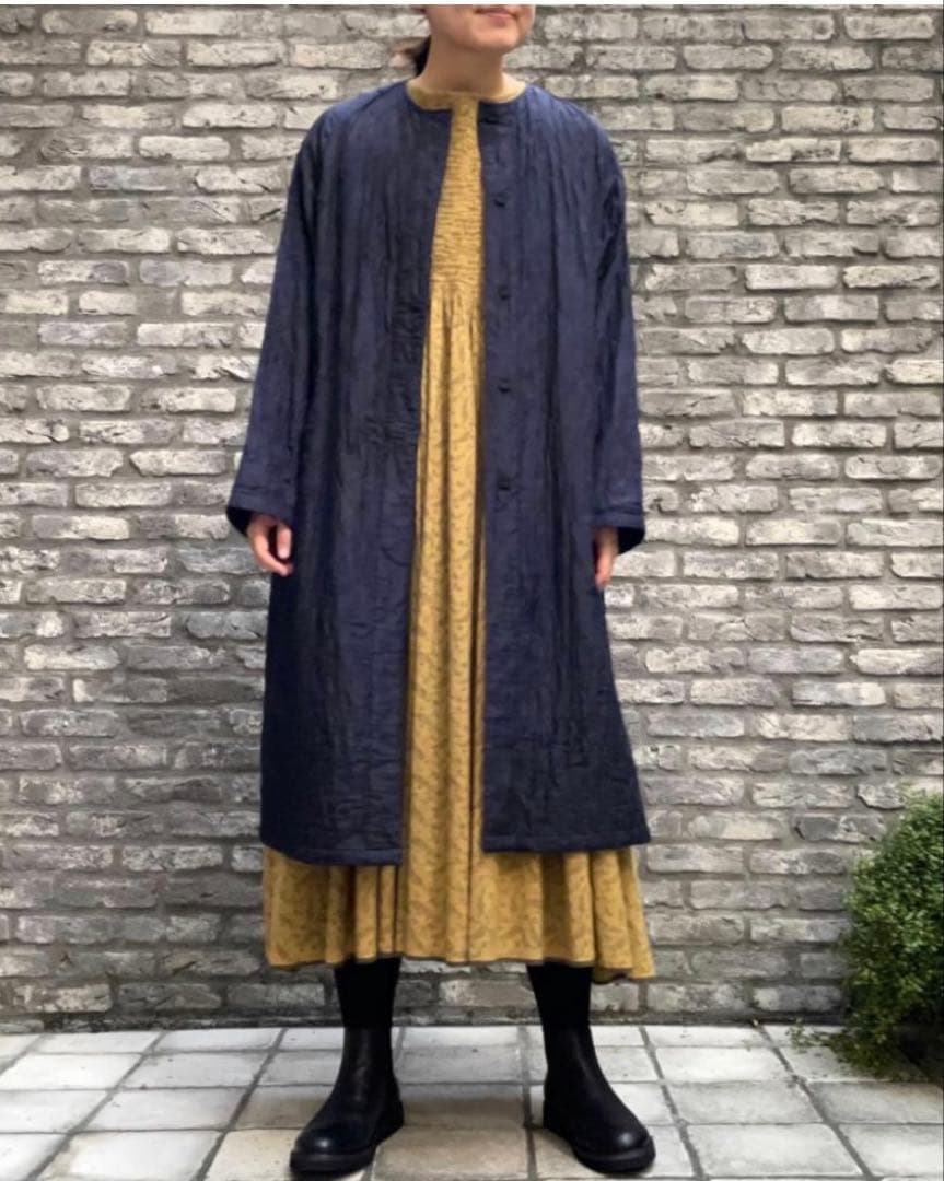 maison de soil メゾンドソイル　シルクキルティングロングコート