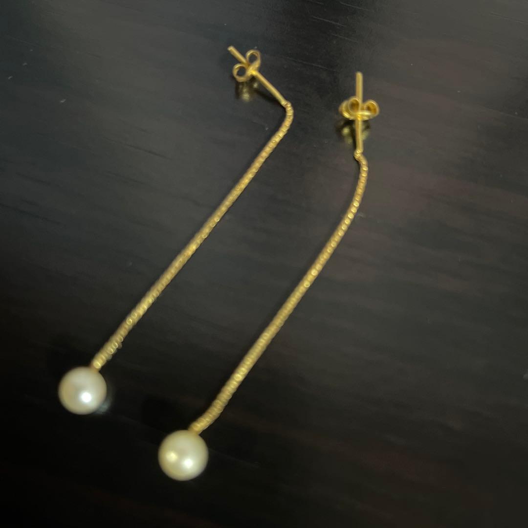 美品♡k18♡パールピアス正規品