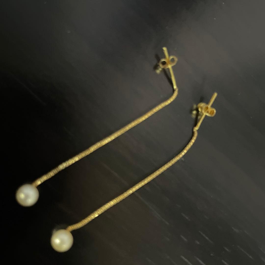 美品♡k18♡パールピアス正規品