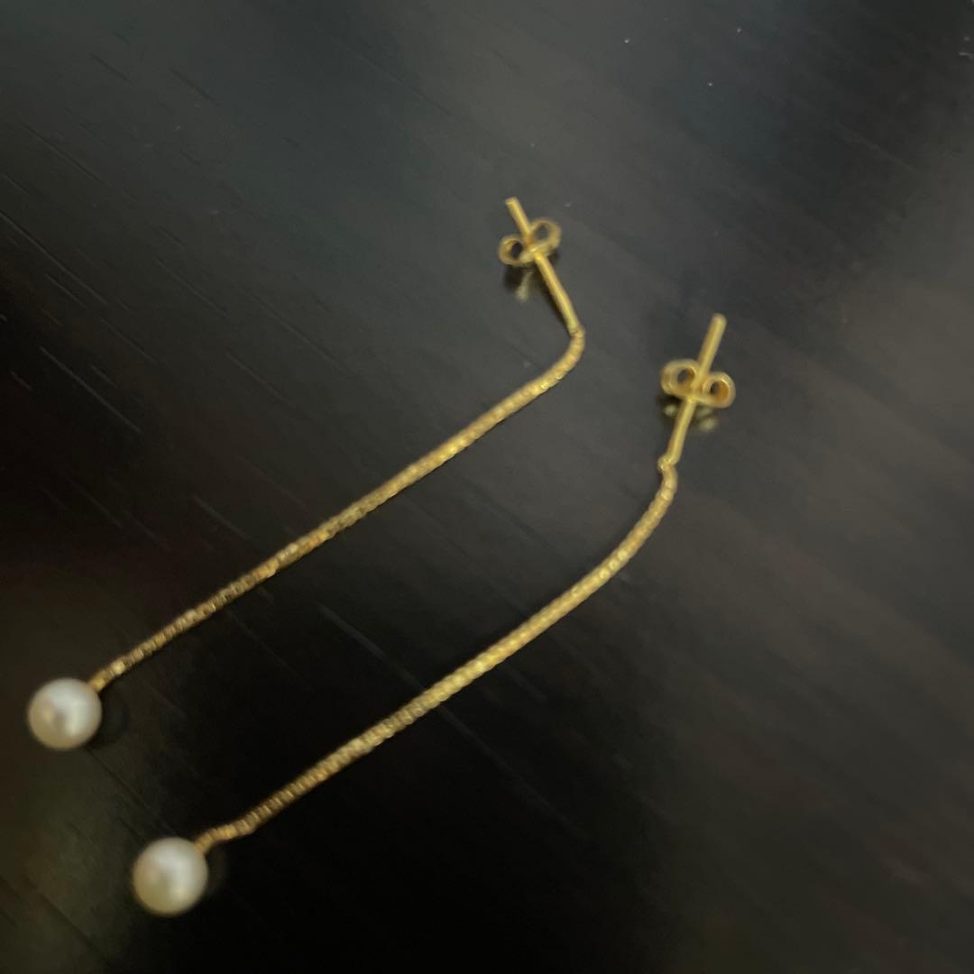 美品♡k18♡パールピアス正規品