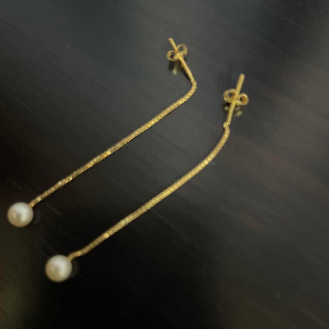 美品♡k18♡パールピアス正規品