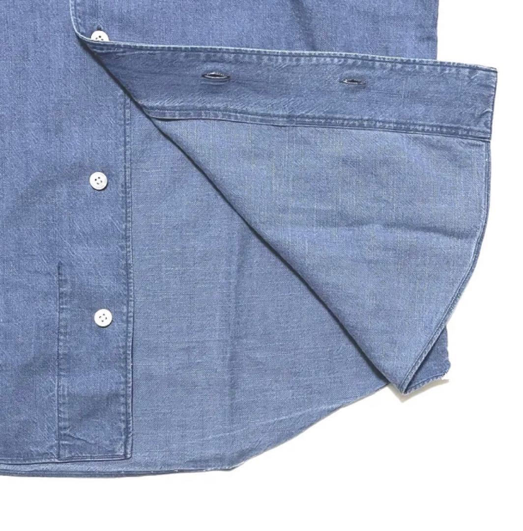 新作 フィナモレ MANUEL ワンピースカラー インディゴ デニムシャツ