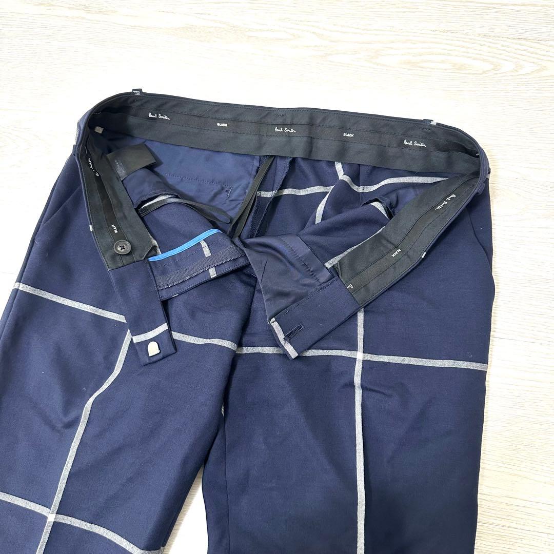 【極美品】ポールスミス ブラック チェック セットアップ スーツ ネイビー 40