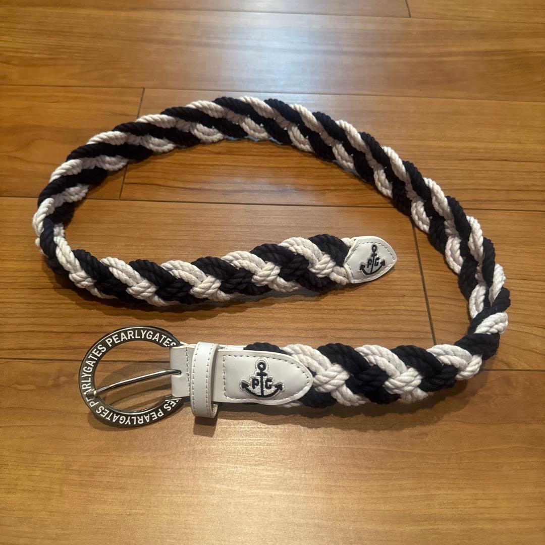 PEARLY GATES 編み込みベルト 黒と白