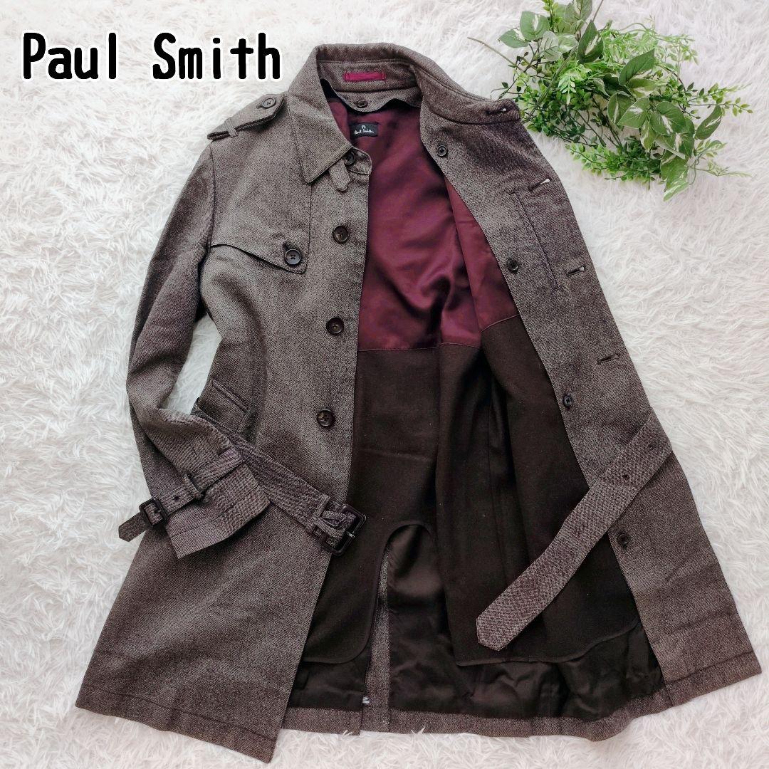 PS ポールスミス トレンチコート ライナー ベルト付き ツイード生地 L