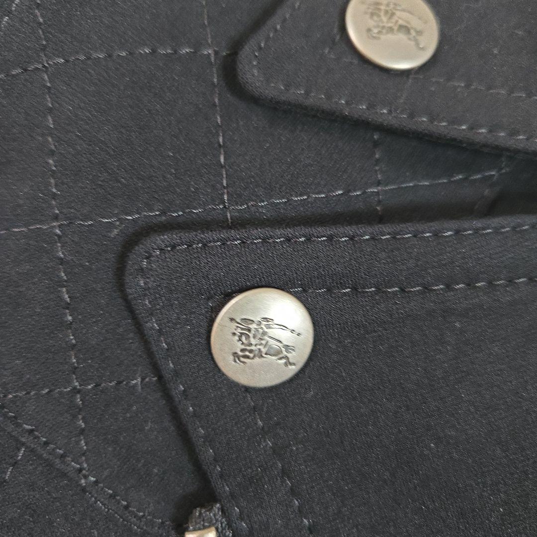 バーバリーブルーレーベル ライダース風 半袖ワンピース ノバチェック ロゴ刺繍