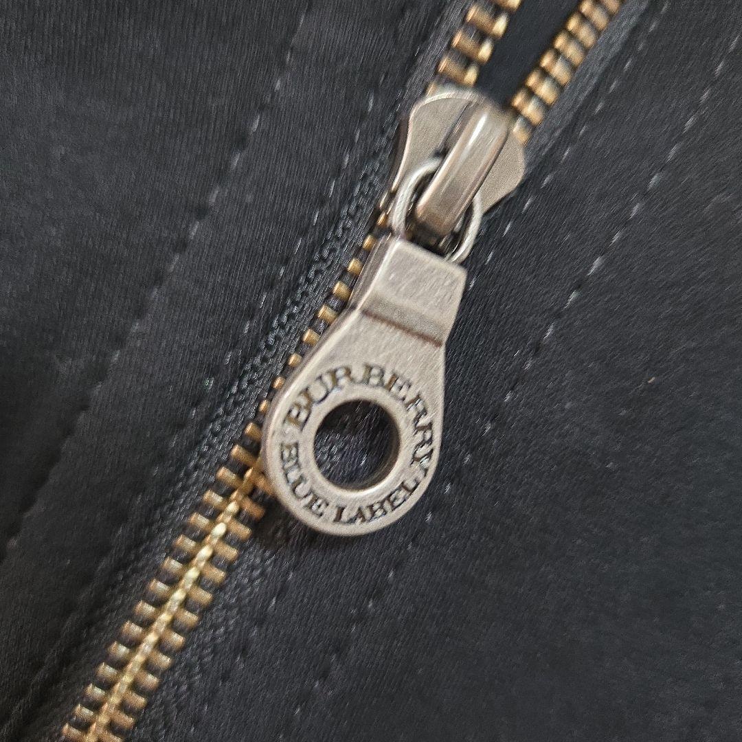 バーバリーブルーレーベル ライダース風 半袖ワンピース ノバチェック ロゴ刺繍