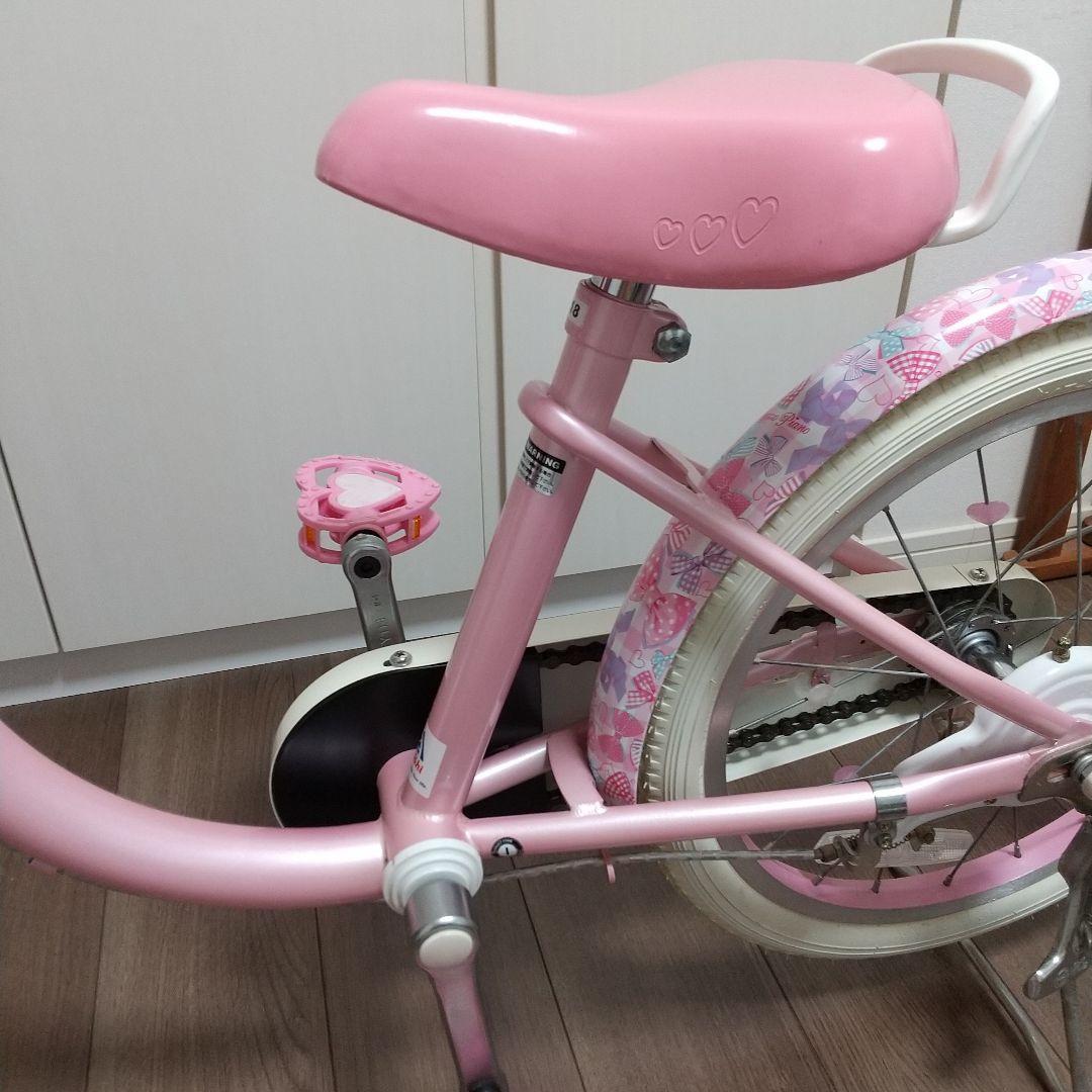 メゾピアノ 子供用自転車 18インチ ピンク ハートデザイン