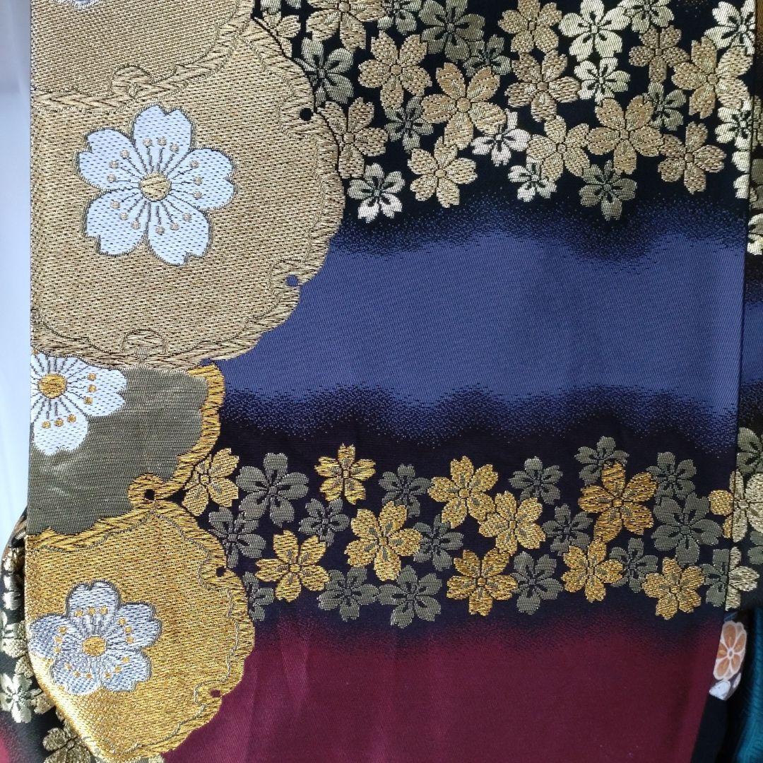 着物　g　振袖フルセット　振袖　駒刺繍　金彩　成人式　卒業式　緑