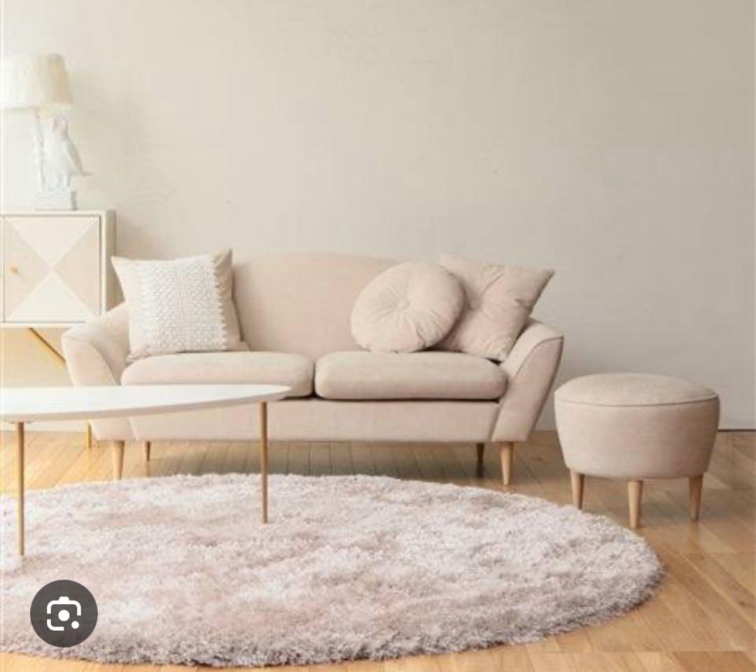 フランフラン　 ヌボカステ ラグ ラウンド M ライトピンク φ1500