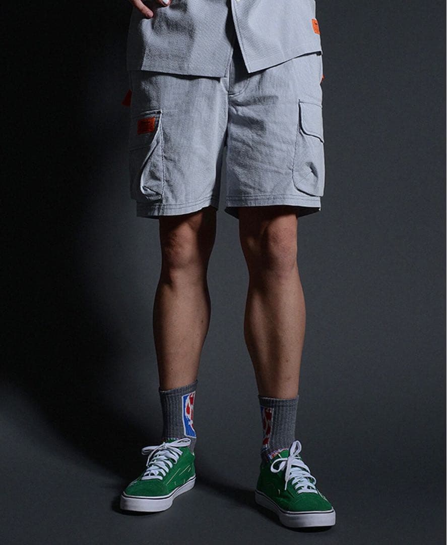 新品 ラッセルノ ゴルフ シアサッカー カーゴショーツ ネイビー M/L