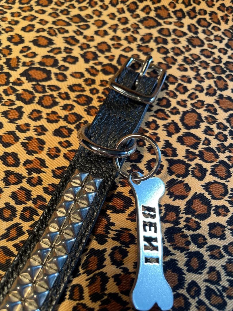 スタッズ　犬　首輪　小　ハーネス　本革